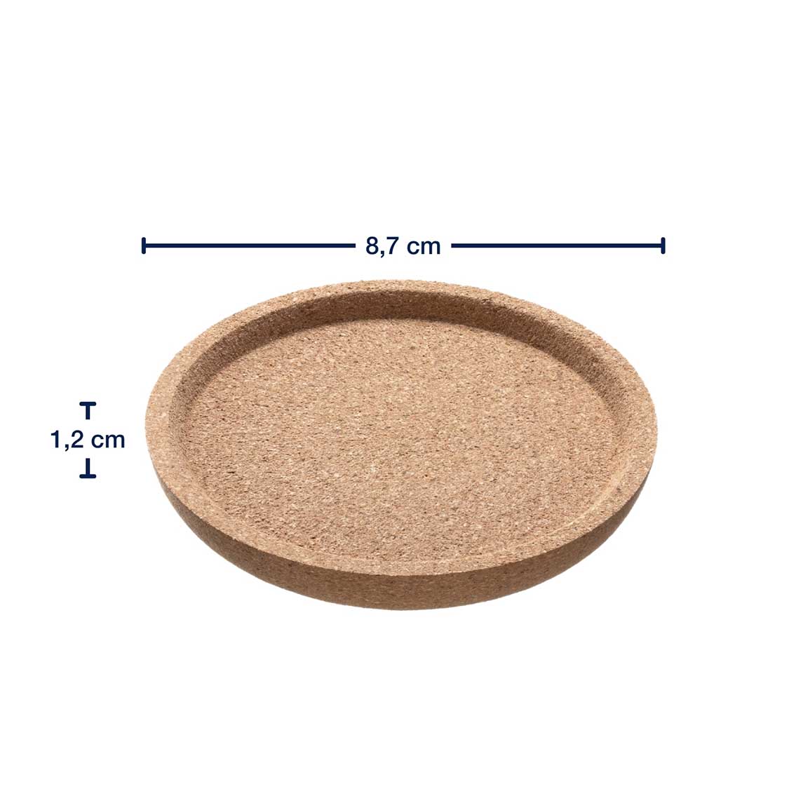 Massangaben zum Korkuntersetzer GOCCE 9 cm 4er-Set