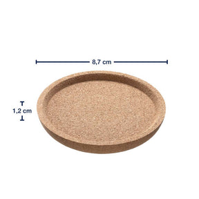 Massangaben zum Korkuntersetzer GOCCE 9 cm 4er-Set