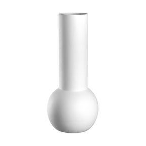 Keramikvase BRERA weiß mit kugelförmigem Unterteil und zylindrischem Hals
