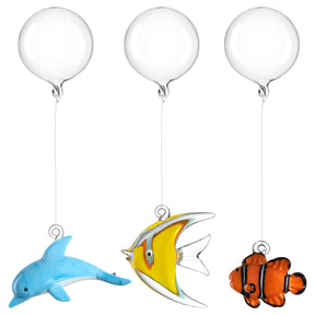 Clownfisch Delfin Fisch MARE 3er-Set aus Glas an Luftballons hängend