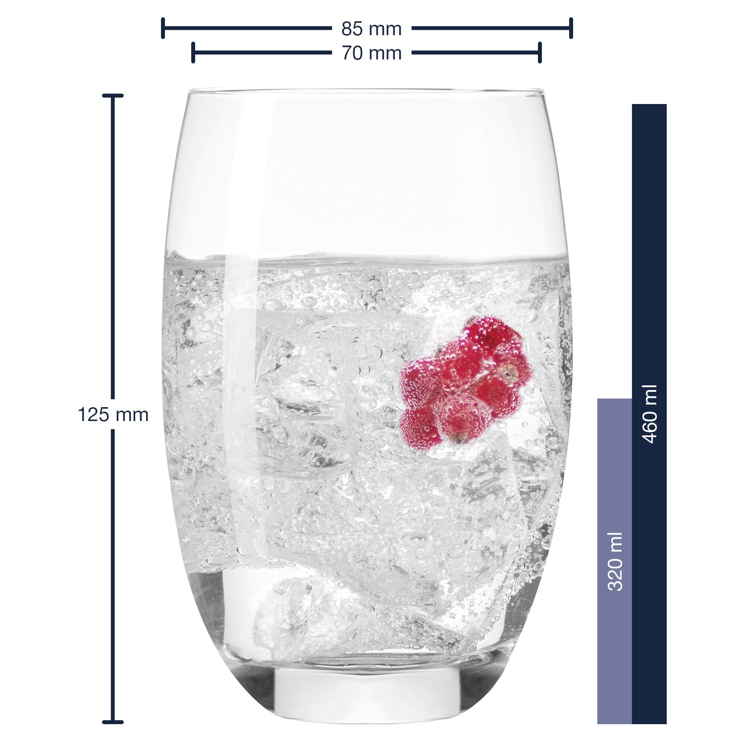 Massangaben zu Trinkglas CHEERS 460 ml
