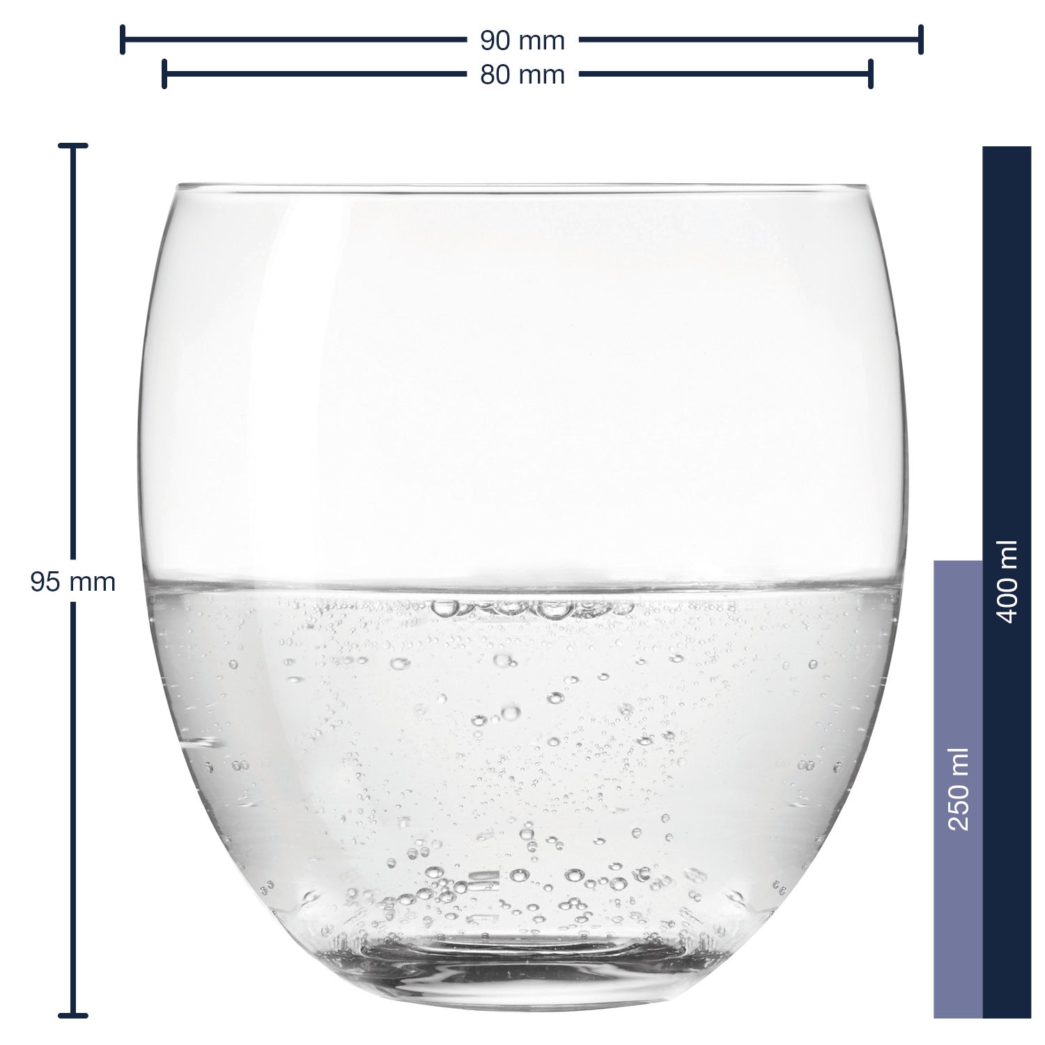 Massangaben zu Trinkglas CHEERS 400 ml