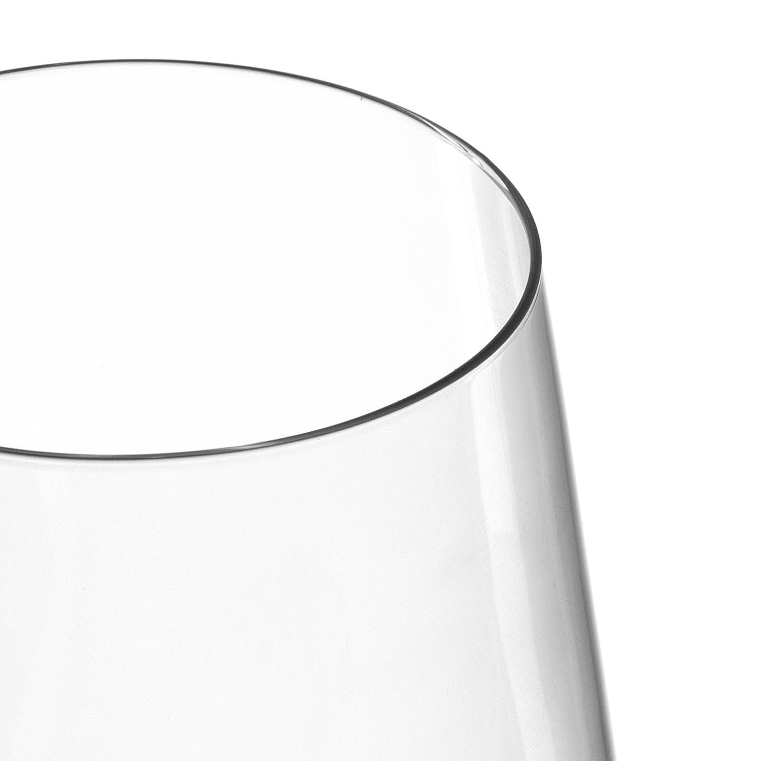 Rotweinglas CIAO+ von oben, klares Glas, Detailansicht des Glasrandes