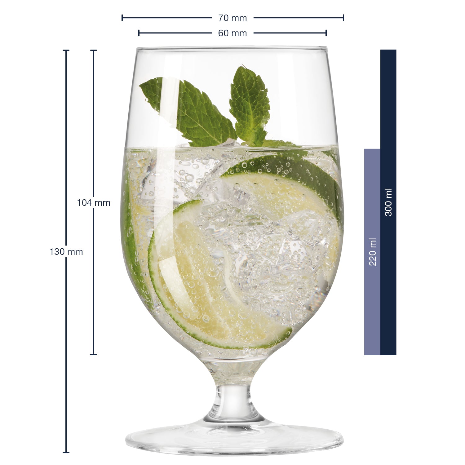Massangaben zu Wasserglas CIAO+ 300 ml