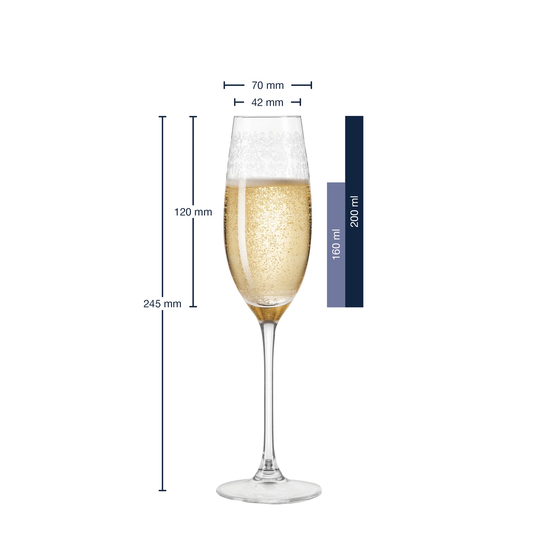 Massangaben zum Sektglas CHATEAU 200 ml
