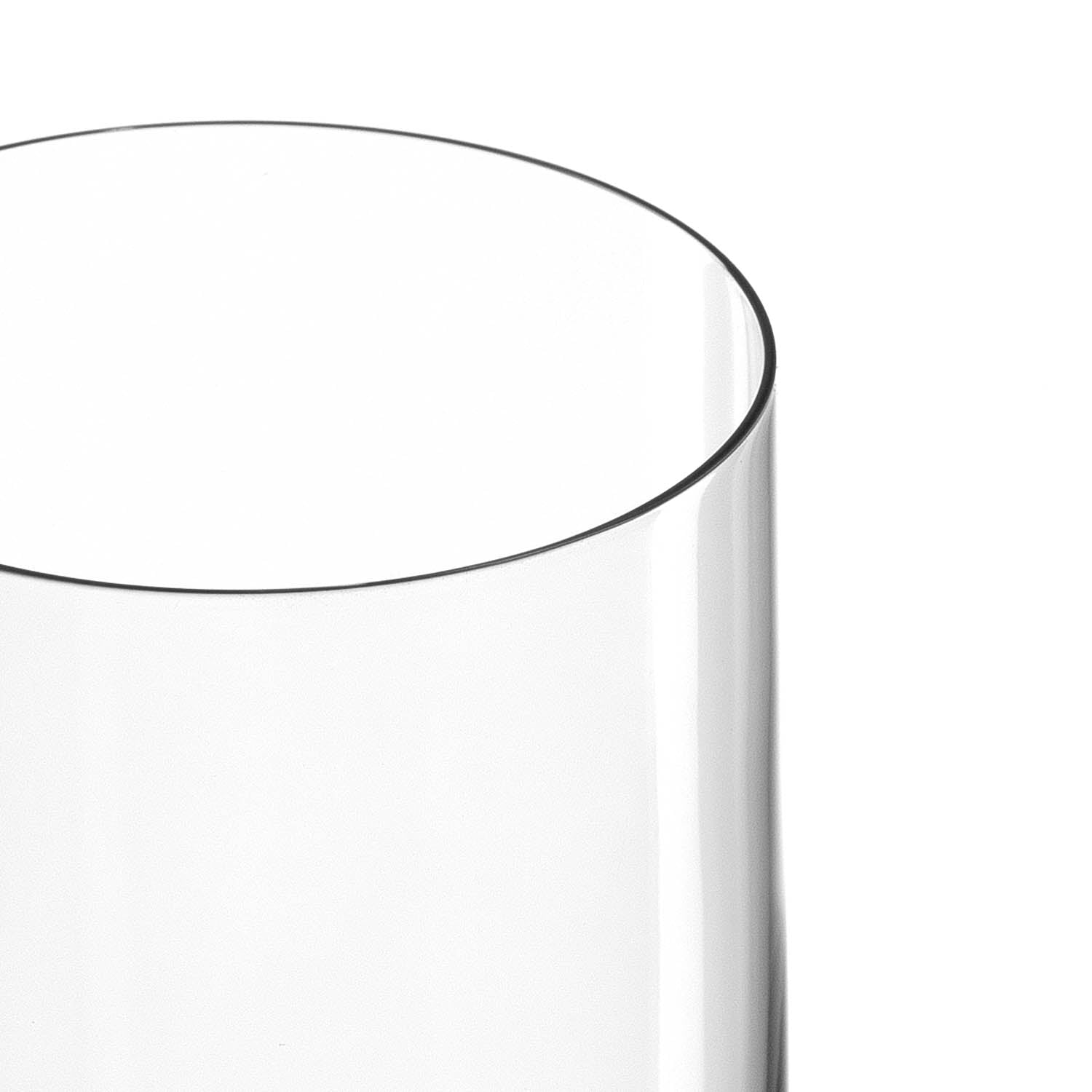 Sektglas DAILY klar, Detailaufnahme von Rand und Wandung