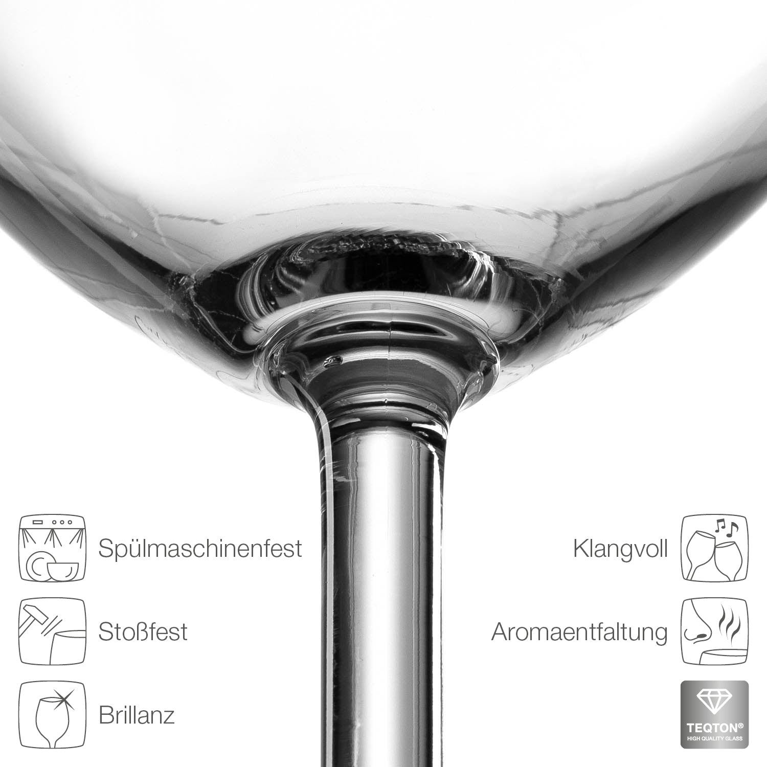 Rotweinglas DAILY, Detailaufnahme der Glasform von oben