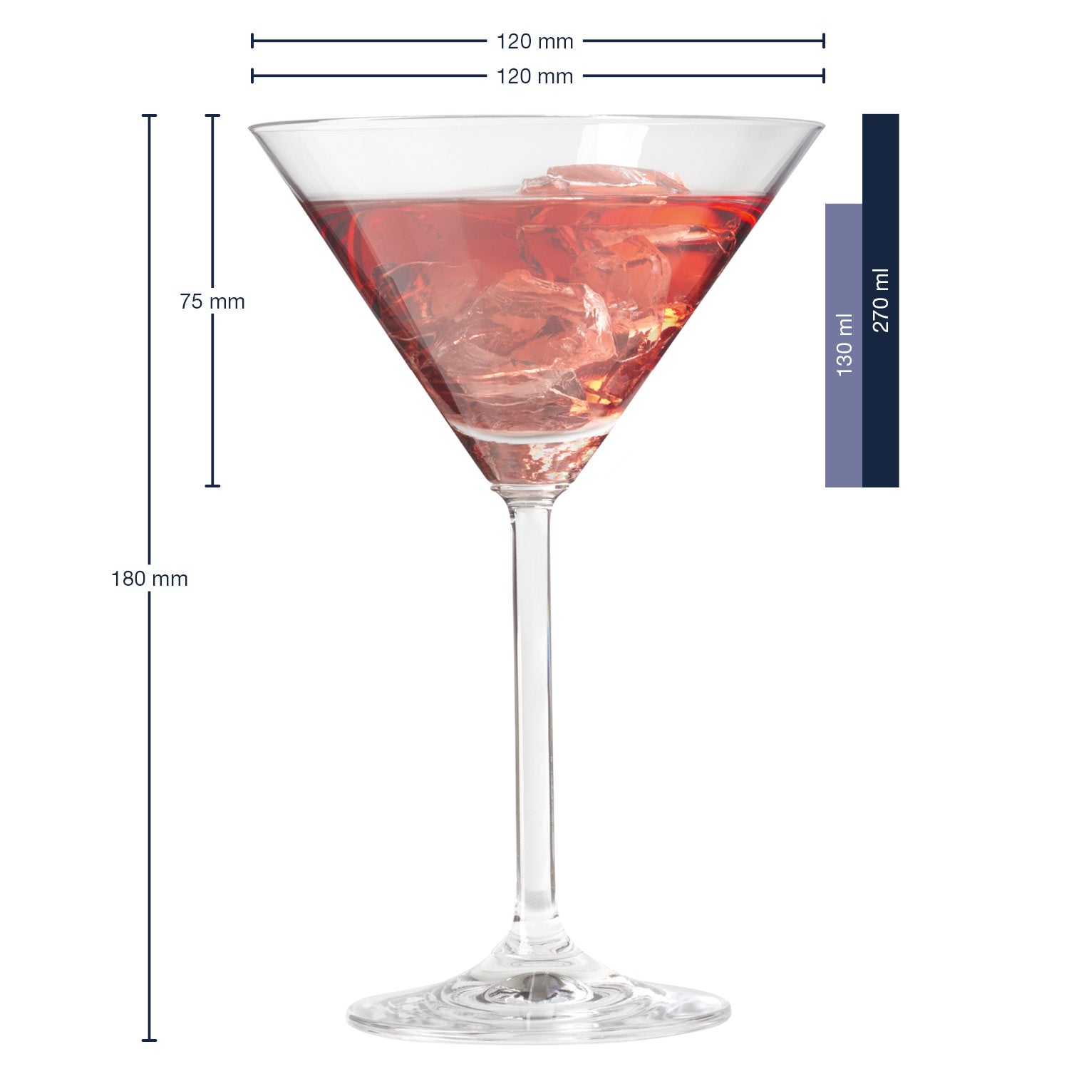 Massangaben zu Cocktailglas DAILY 270 ml