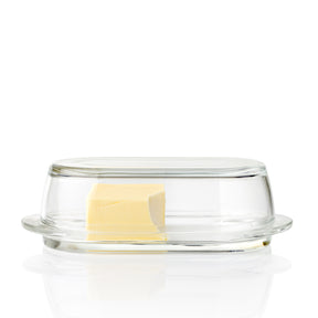 Butterdose CIAO aus Glas mit Butter, Deckel und Untersetzer