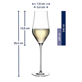 Massangaben zum Champagnerglas BRUNELLI 340 ml