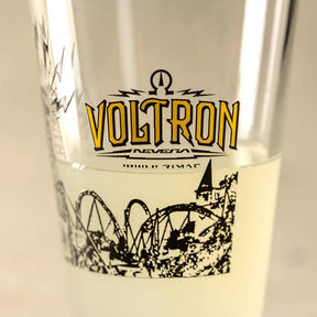 Trinkglas Europa-Park Voltron mit Achterbahn-Motiv und Logo-Druck