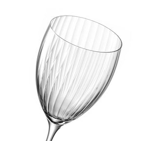 Rieslingglas POESIA 350 ml mit vertikalen Rillen, klares Glas, Einzelansicht