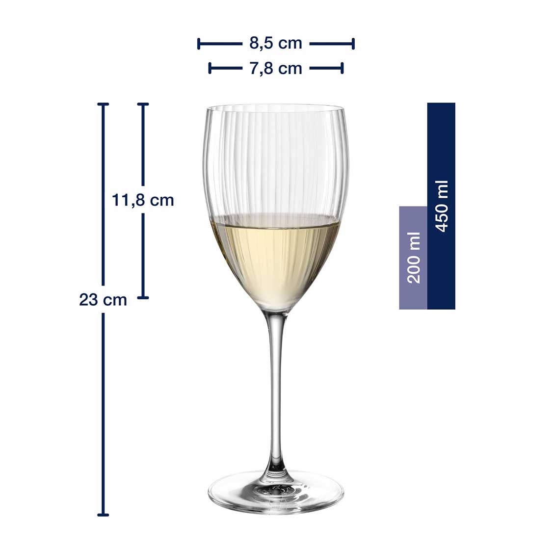 Massangaben zu Weißweinglas POESIA 450 ml