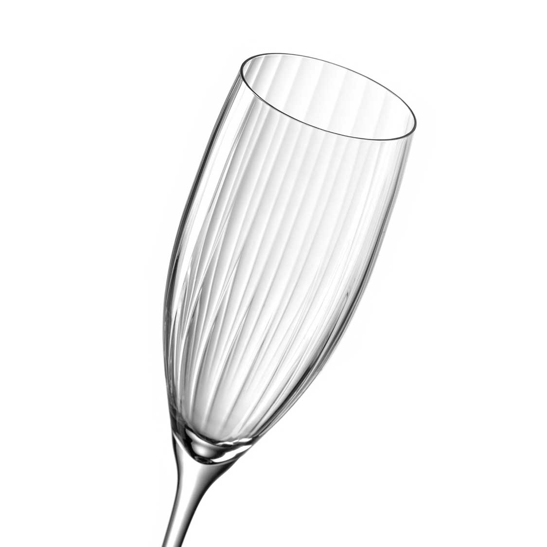 Sektglas POESIA 250 ml mit gerillter Oberflaeche, seitliche Ansicht