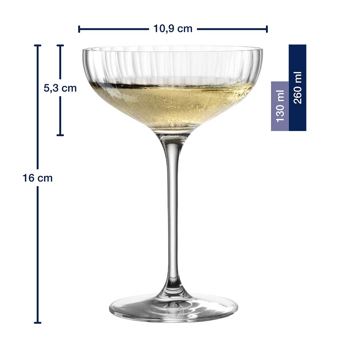 Massangaben zu Champagnerschale POESIA 260 ml