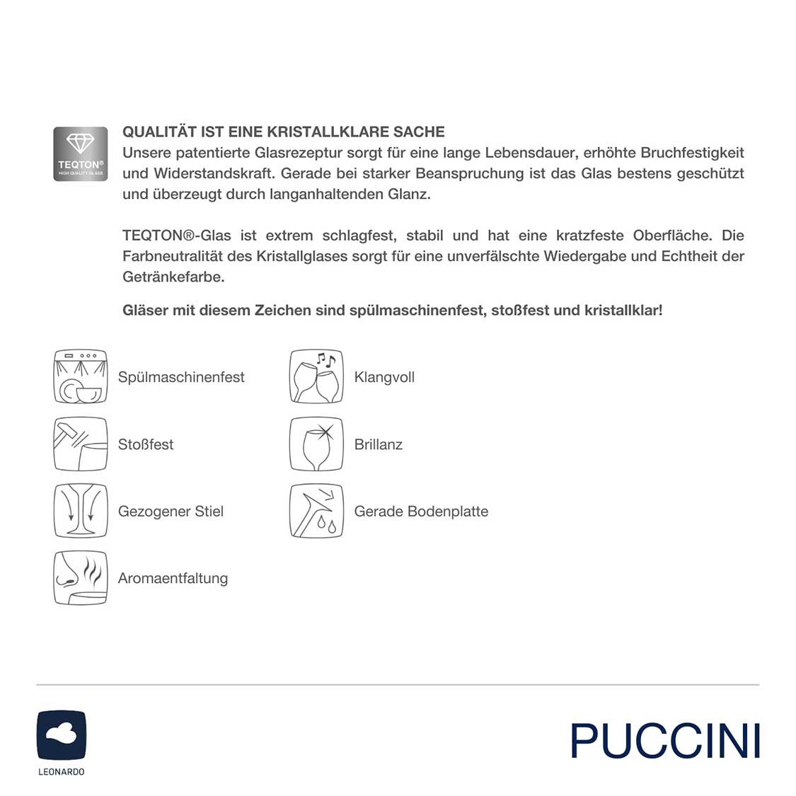 Produktinformationen und Qualitätsmerkmale Dekanter PUCCINI