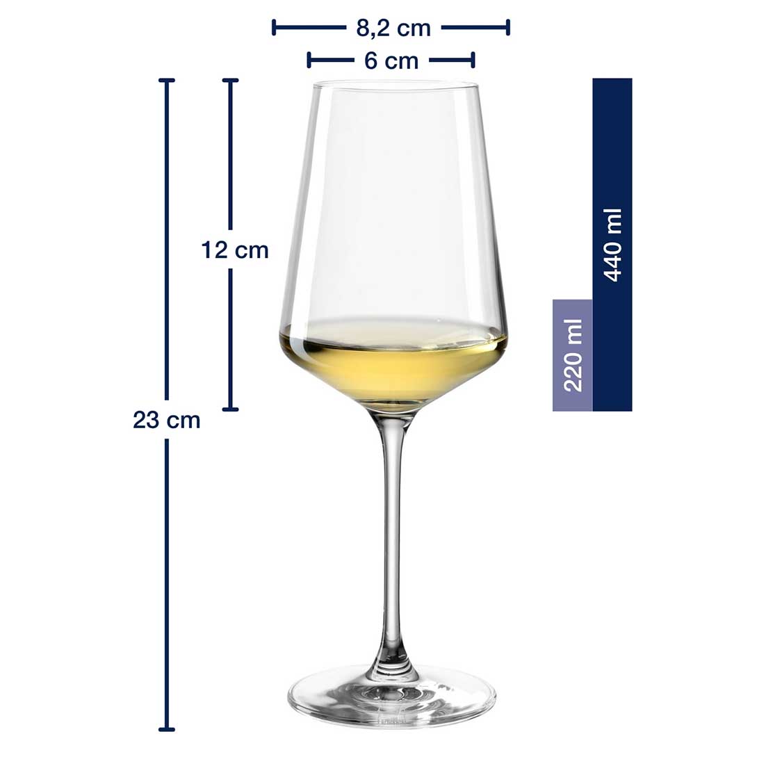 Massangaben zum Rieslingglas PUCCINI 400 ml
