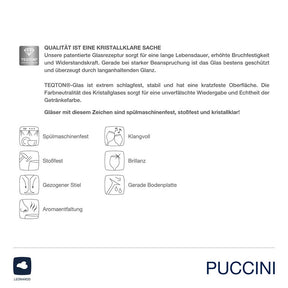 Produkteigenschaften und Pflegeinformation zum Rieslingglas PUCCINI