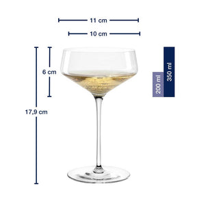 Messangaben zu Champagnerschale PUCCINI 350 ml mit Inhaltsskala