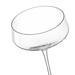 Champagnerschale PUCCINI aus klarem Glas, leicht geneigt