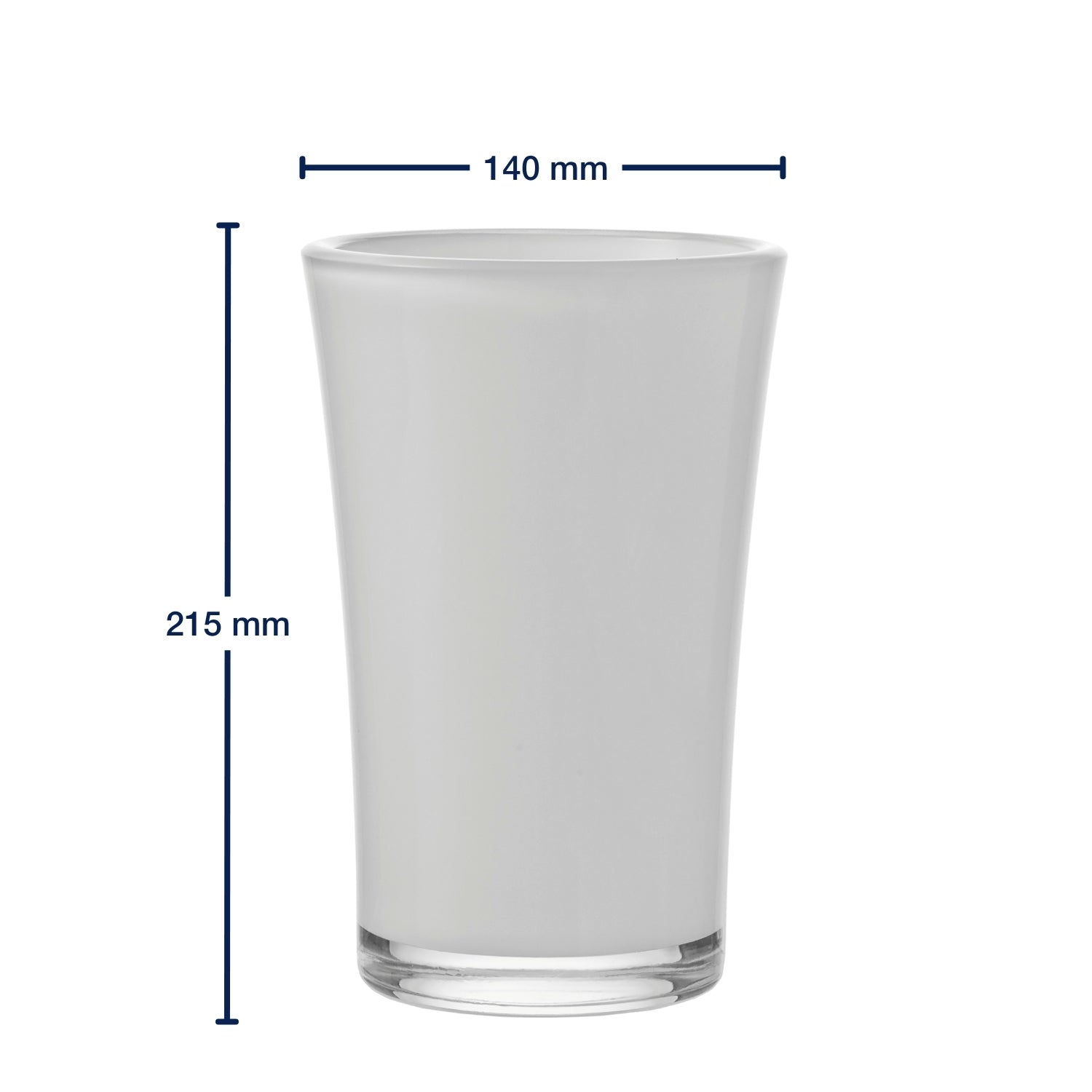 Massangaben zu Vase BLOOM 21 cm weiß
