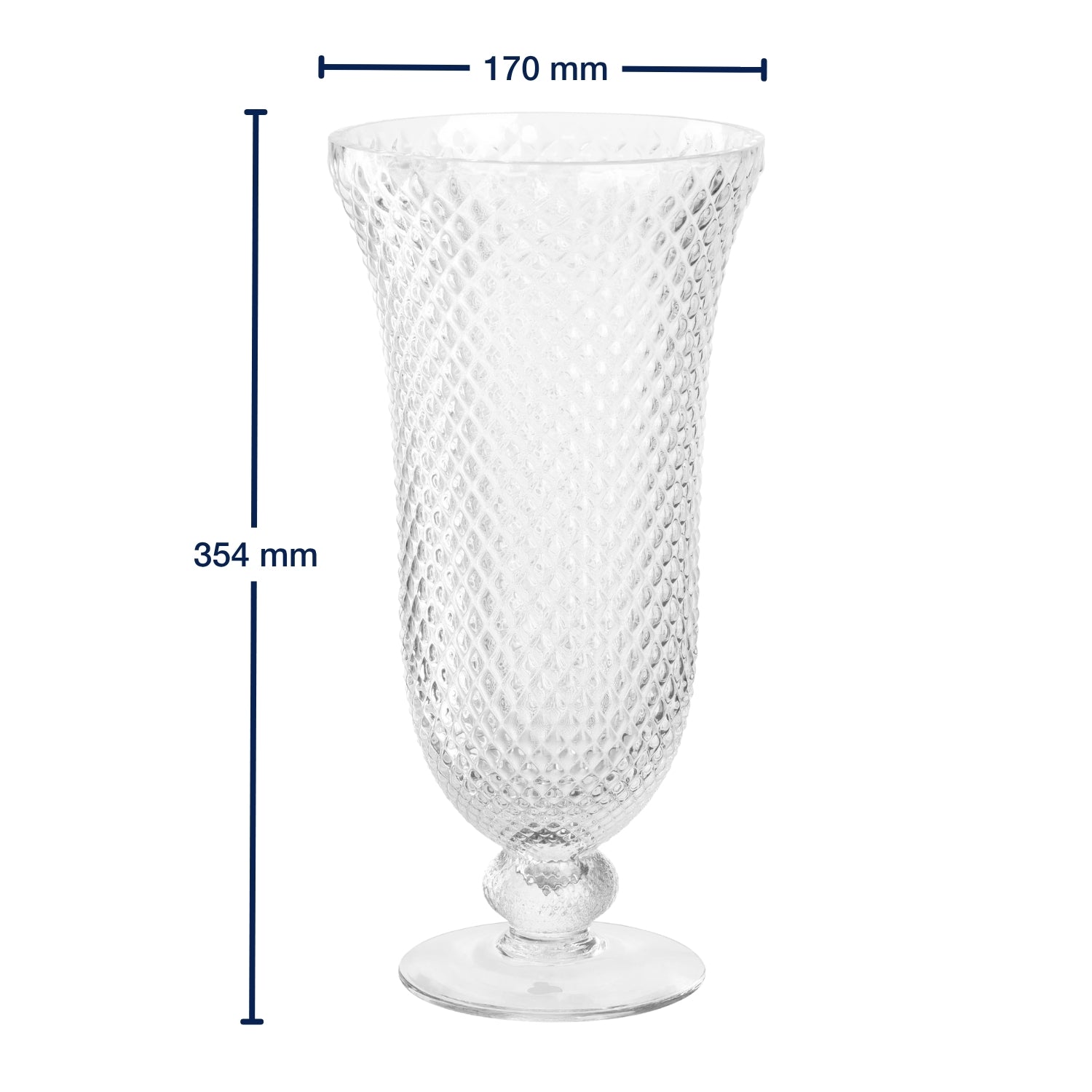 Massangaben zu Vase auf Fuß POESIA 35 cm