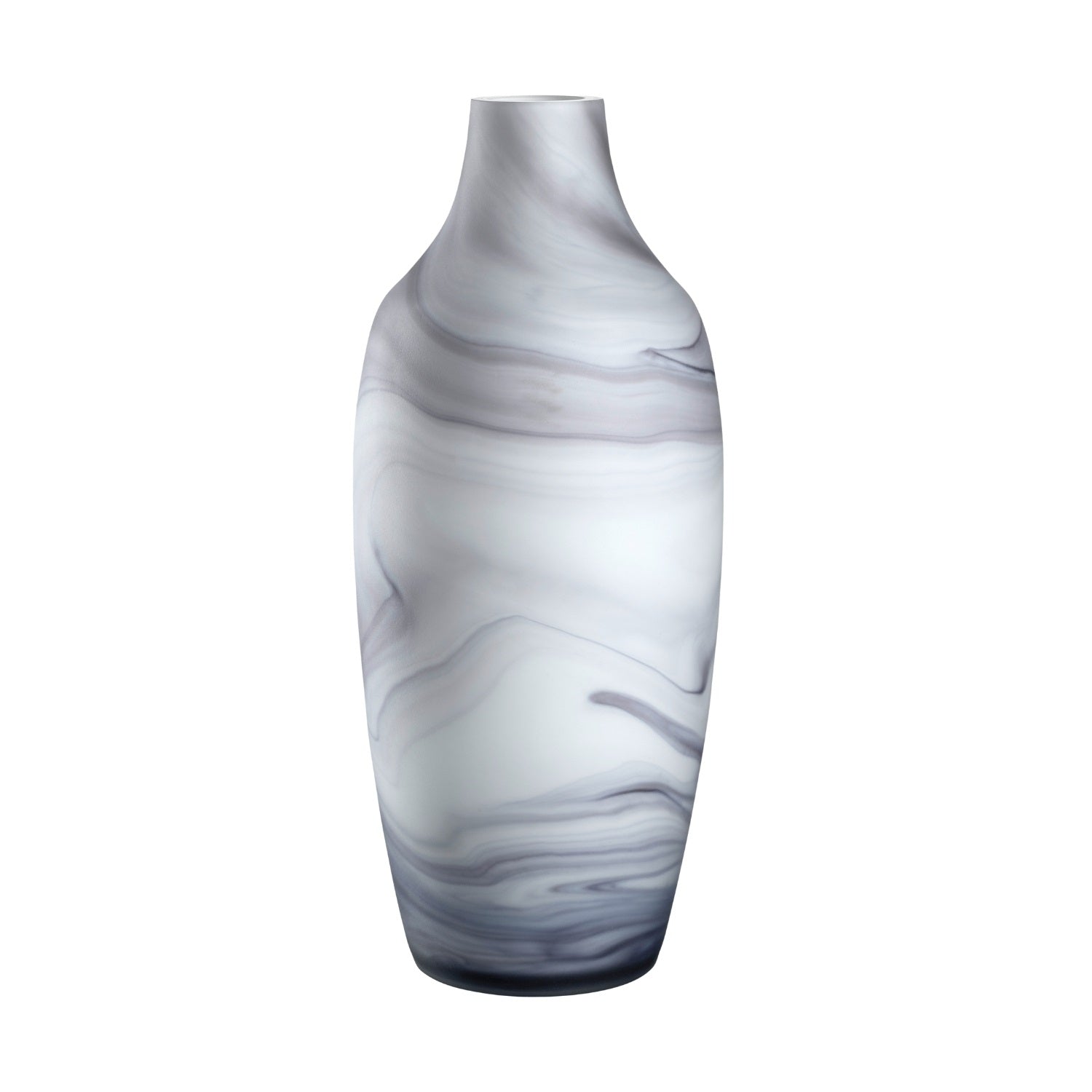 Vase POESIA 40 cm mit grauer Marmoroptik vor weissem Hintergrund