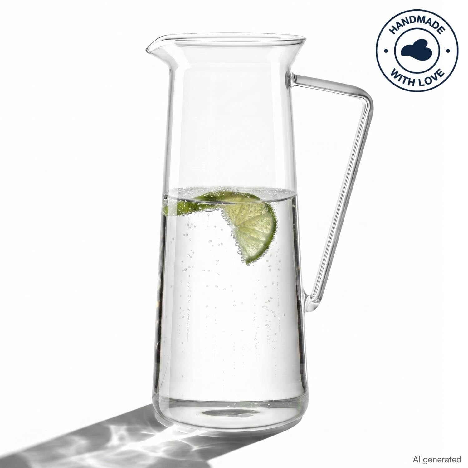 Krug GIORNO mit Wasser, Limettenscheibe und Minze gefüllt