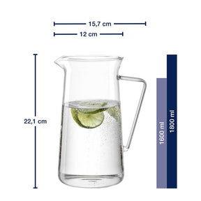 Krug GIORNO 1,6 l mit Limettenscheibe und Massangaben