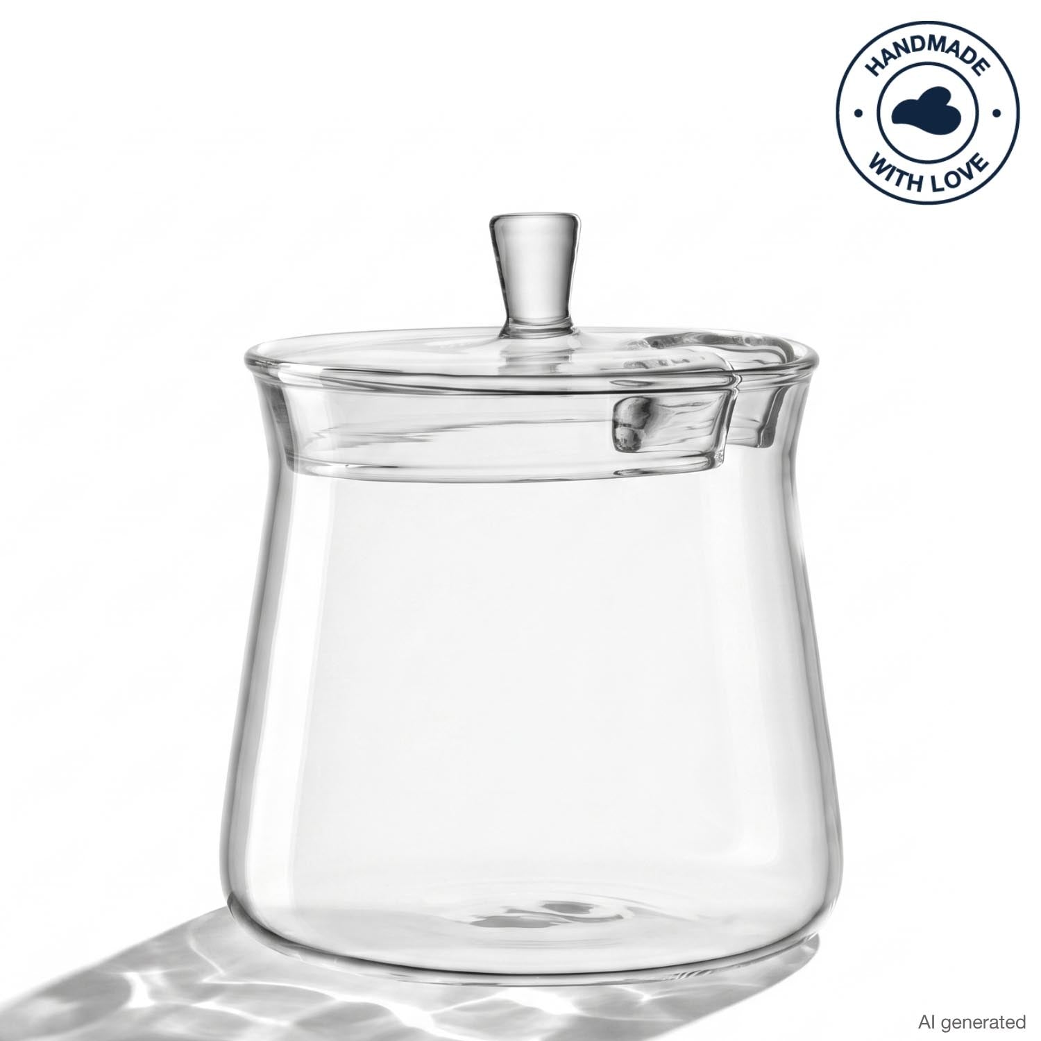 Glasdose GIORNO mit Deckel, transparent, freistehend vor weißem Hintergrund