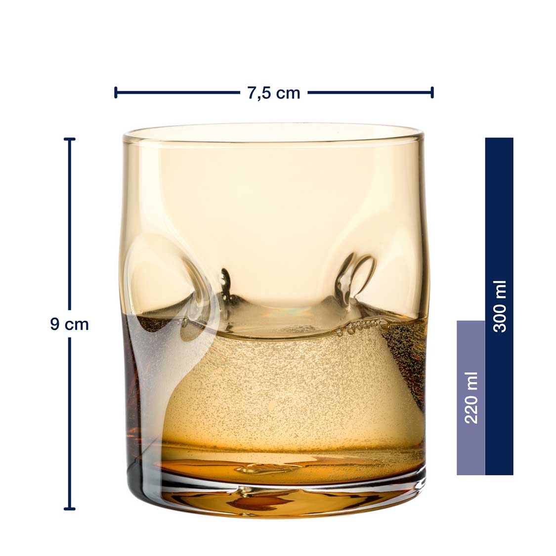 Massangaben zu Trinkglas VESUVIO 300 ml amber