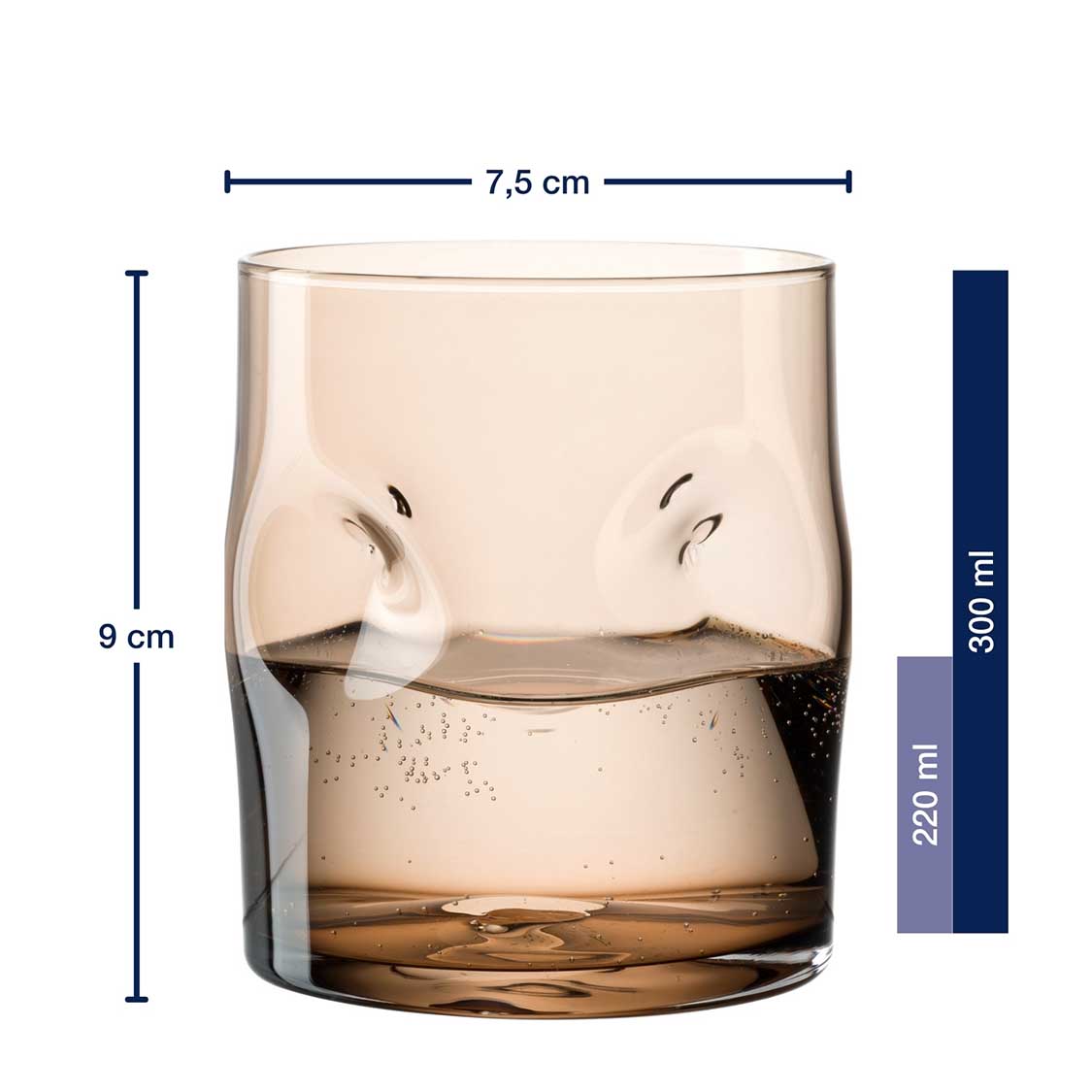 Massangaben zu Trinkglas VESUVIO 300 ml braun
