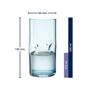 Trinkglas VESUVIO 330 ml mit Wasser und Massangaben