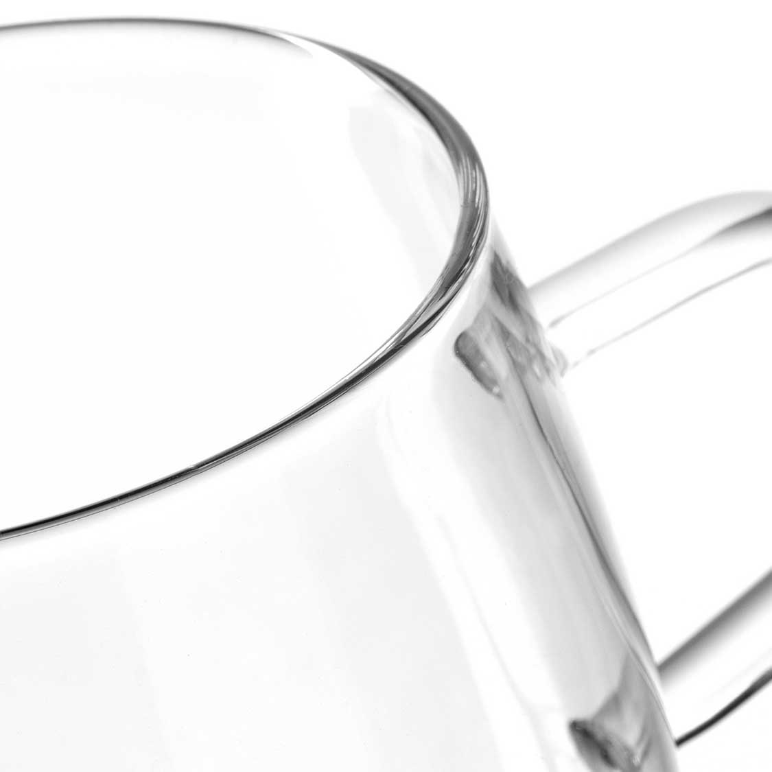 Detailaufnahme Glasrand und Henkel der Teetasse TÈ PER TE