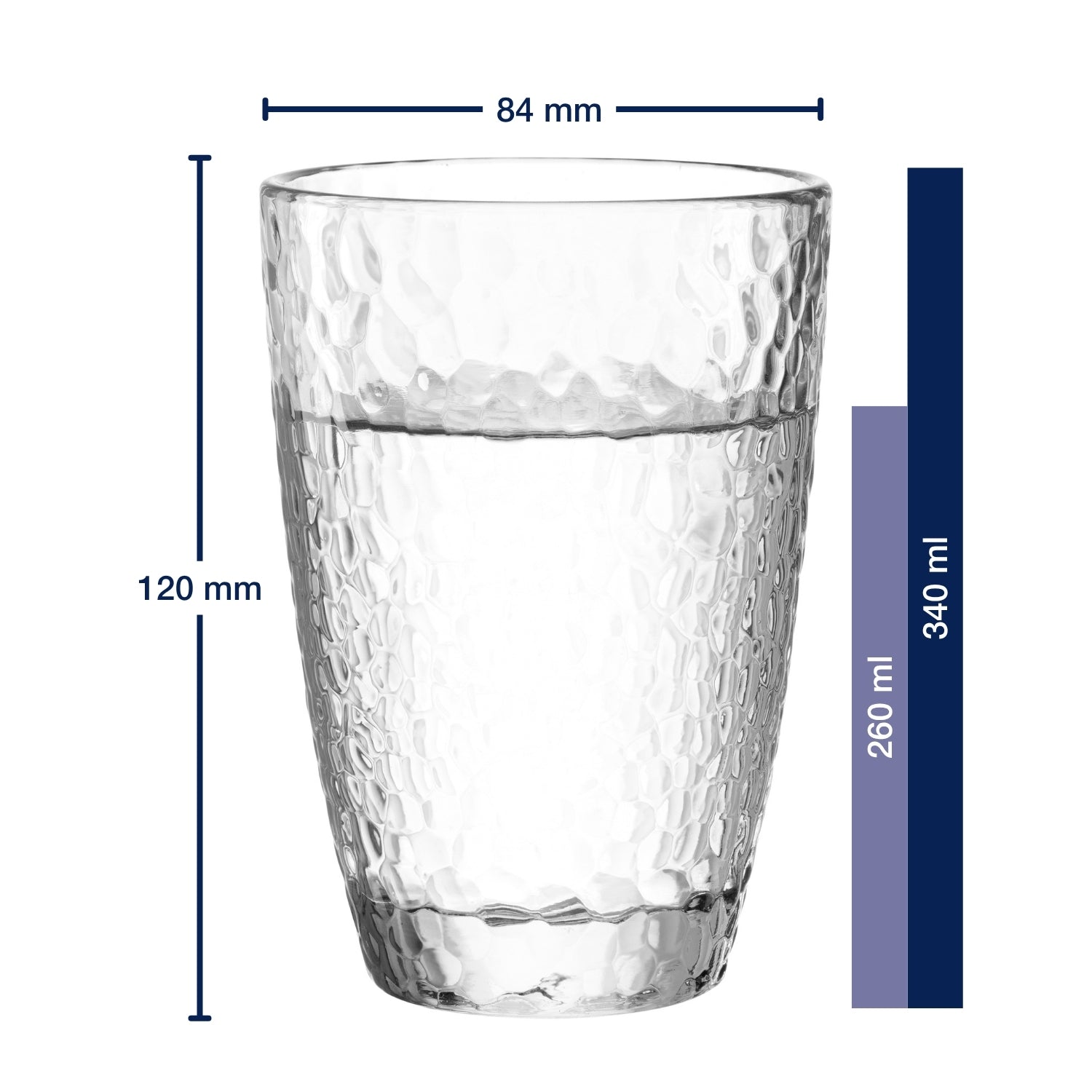 Massangaben zu Trinkglas MATERA 340 ml