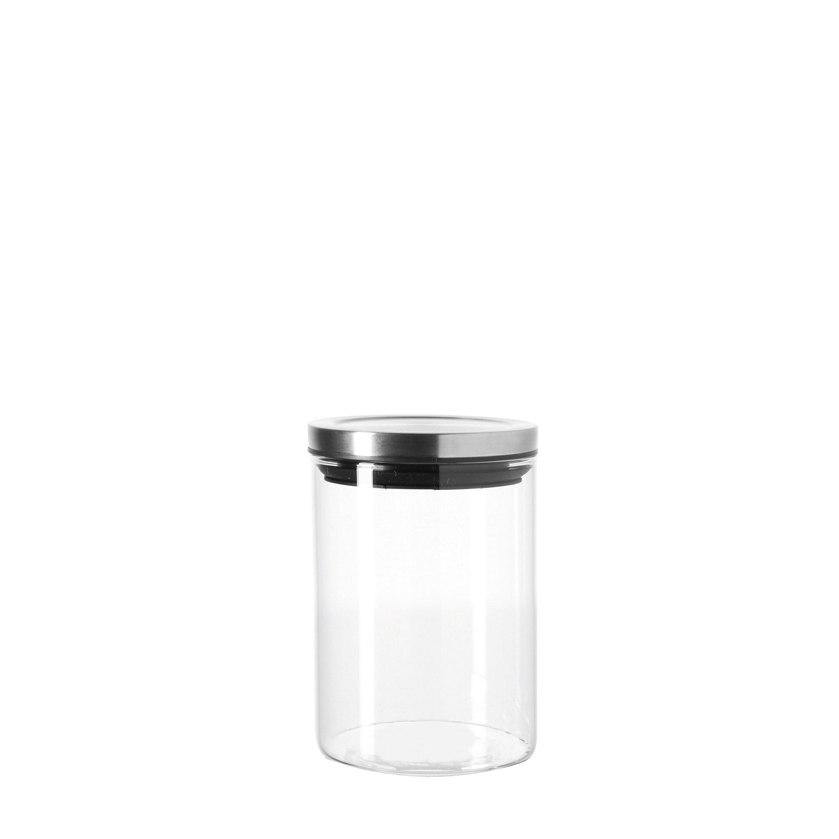 Dose COMODO 0,5 l mit Edelstahldeckel, transparent, freigestellt