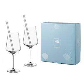 Weißweinglas Geschenkset PUCCINI mit zwei Gläsern und blauer Verpackungsbox