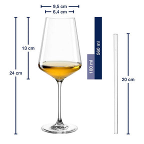 Massangaben zu Weißweinglas Geschenkset PUCCINI 5-teilig 560 ml