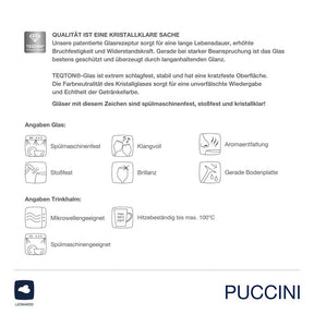 Produktinformationen und Pflegeanleitung für Weißweinglas Geschenkset PUCCINI