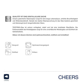 Produktinformationen und Pflegeanleitung zum Tischlicht CHEERS mit Symbolen