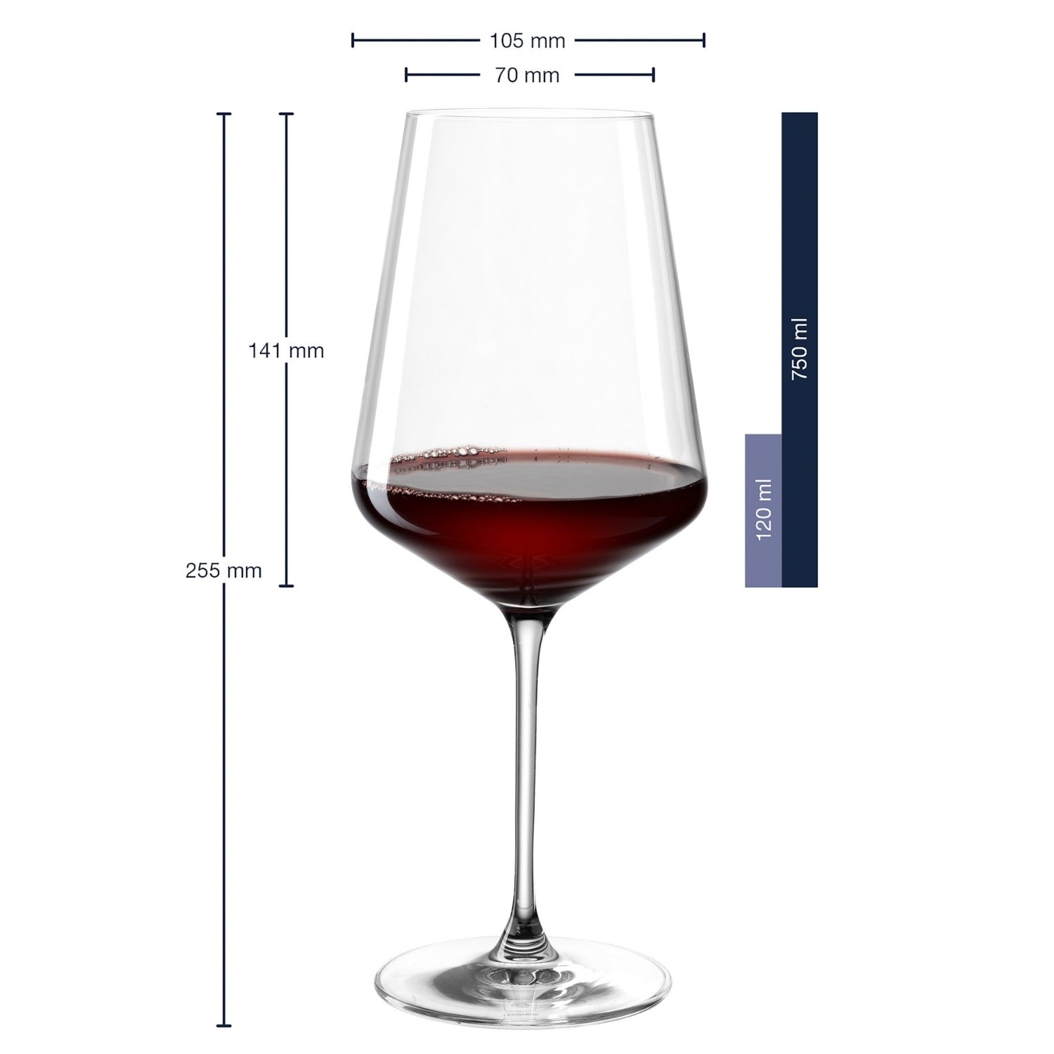 Massangaben zu Rotweinglas PUCCINI 750 ml