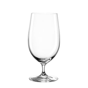 Klares Bierglas CIAO+ auf weißem Hintergrund, Frontansicht
