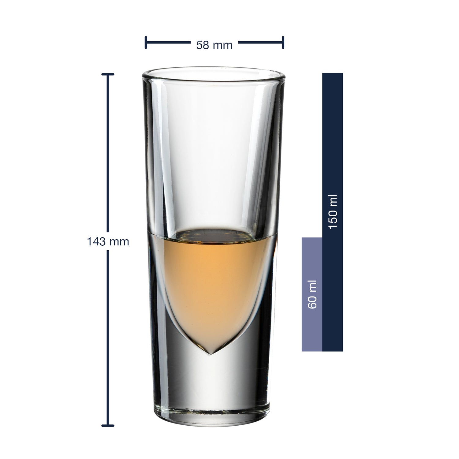 Massangaben zu Grappa Becher GILLI 130 ml mit persönlicher Gravur