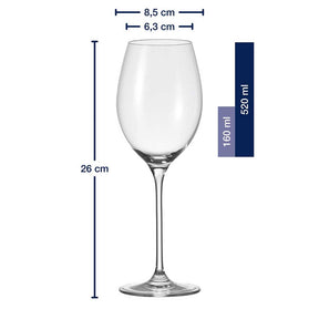 Massangaben zum Rotweinglas CHEERS 520 ml