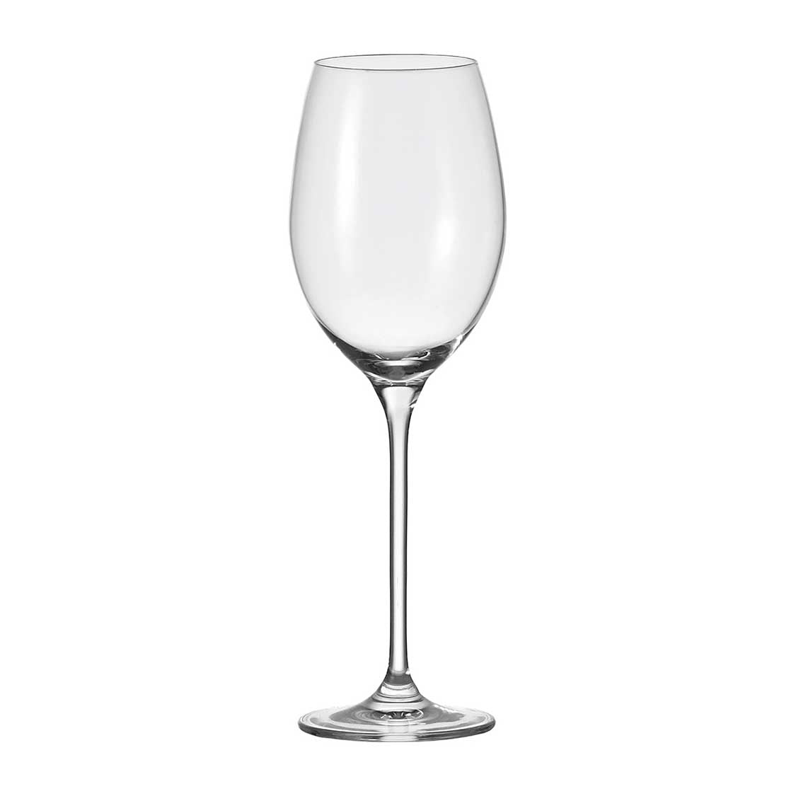Weißweinglas CHEERS aus klarem Glas auf weißem Hintergrund