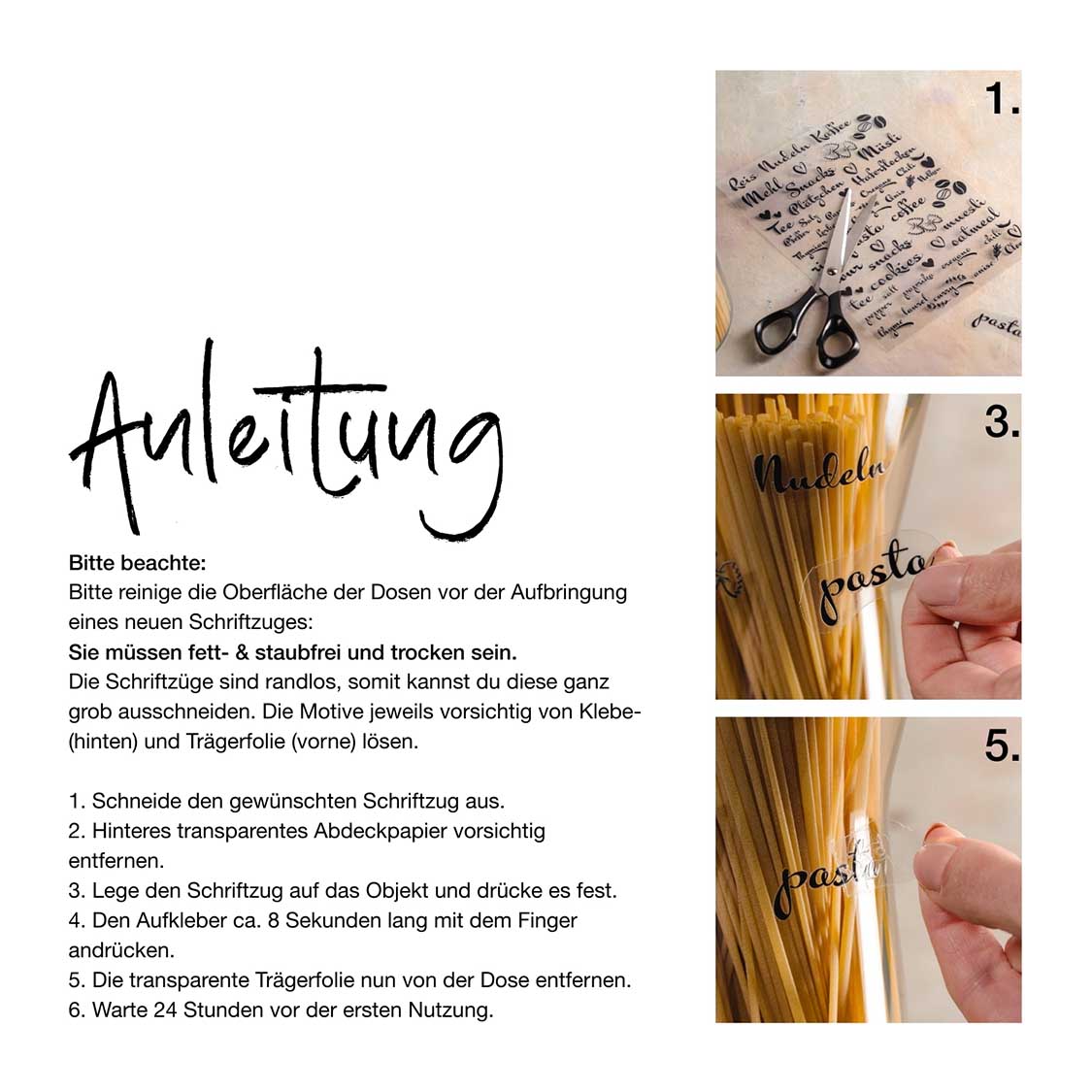 Anleitung zur Verwendung von Teeglas NOVO mit Infuser und Stickern